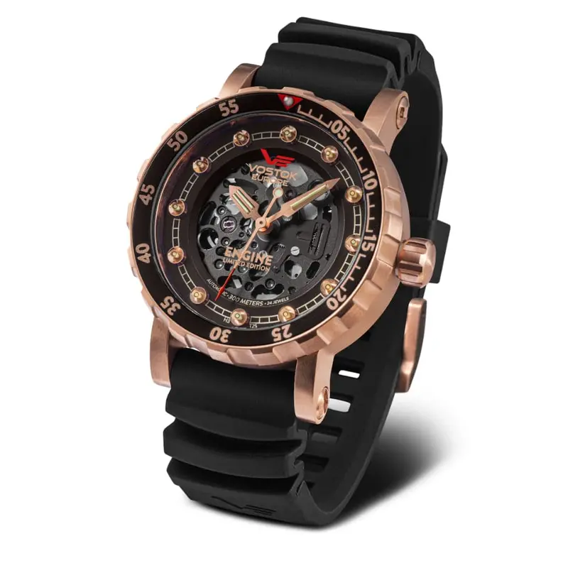 Vostok Europe Skeleton Dial Brown Leather Strap Men Watch Nh72-571B648-Sl 2