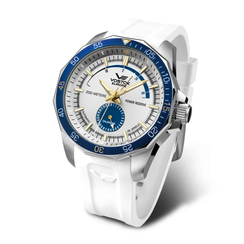 Vostok Europe White Dial Silicone Strap Men Watch Ne57-225A562-S 1