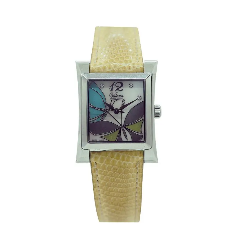 Vulcain Multicolor Dial Yellow Leather Strap Women Watch Vu530120.182Lf 1