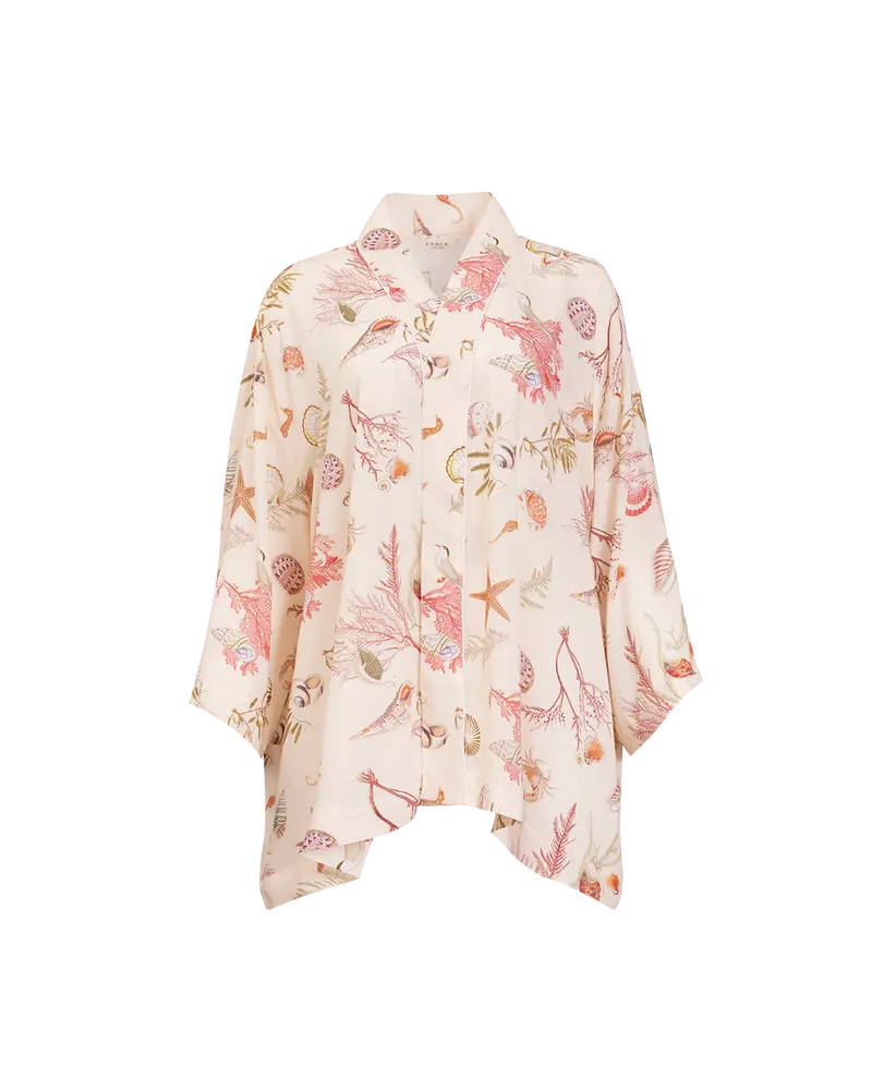 Whispering Sands Lotus Pink Short Kimono 1