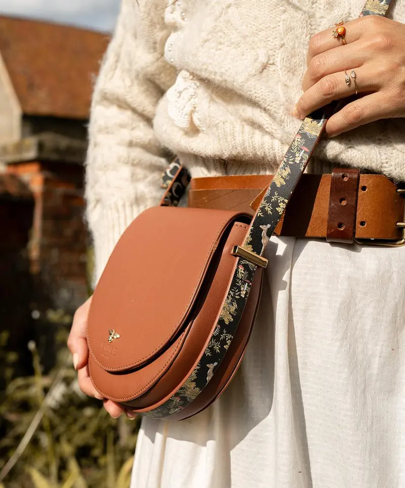 Woodland Toile Saddle Bag - Tan 2