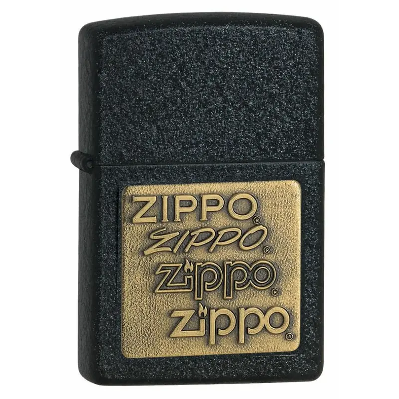 Zippo #362 Windproof #362Black Crackle With Brass Zippo Emblem Lighter 1