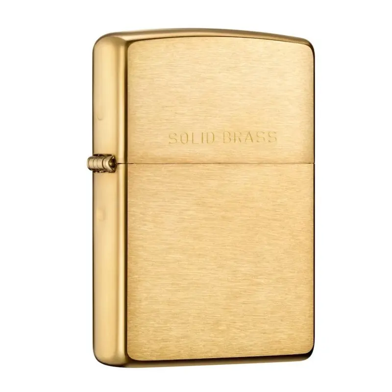 Zippo Brushed Brass Lighter #204 1
