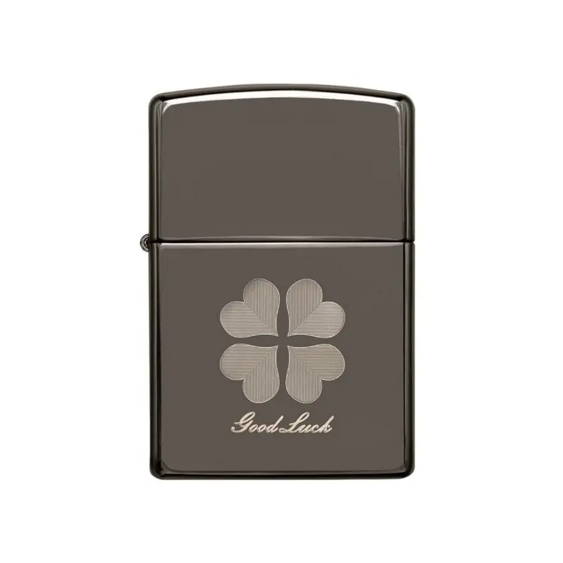 Zippo Good Luck Design 4 Leaf Clover #49120 1