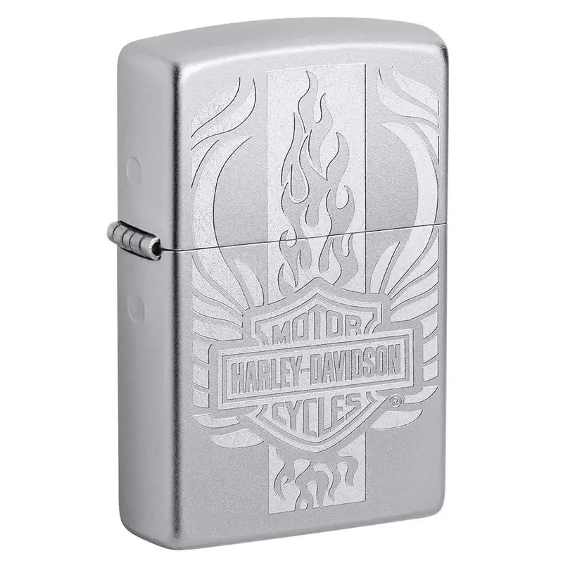 Zippo Harley Davidson, Satin Chrome Windproof Lighter #49660 1