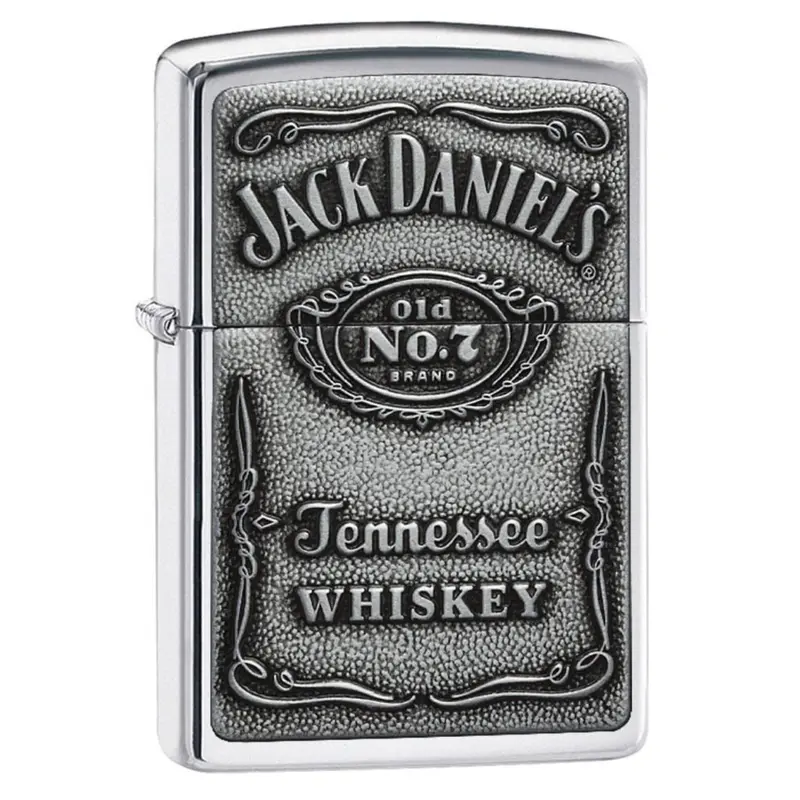 Zippo Jack Daniel's High Polish Chrome Lighter Emblem Attached #250Jd/427 1