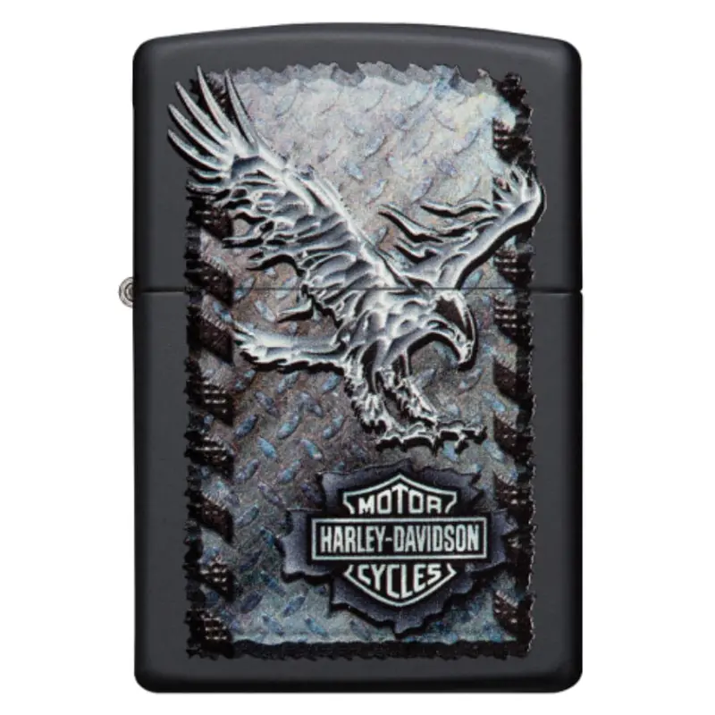 Zippo Lighter Black Harley-Davidson #28485 1
