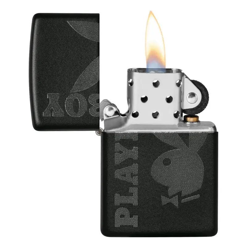 Zippo Matte Black Playboy Bunny #49342 1