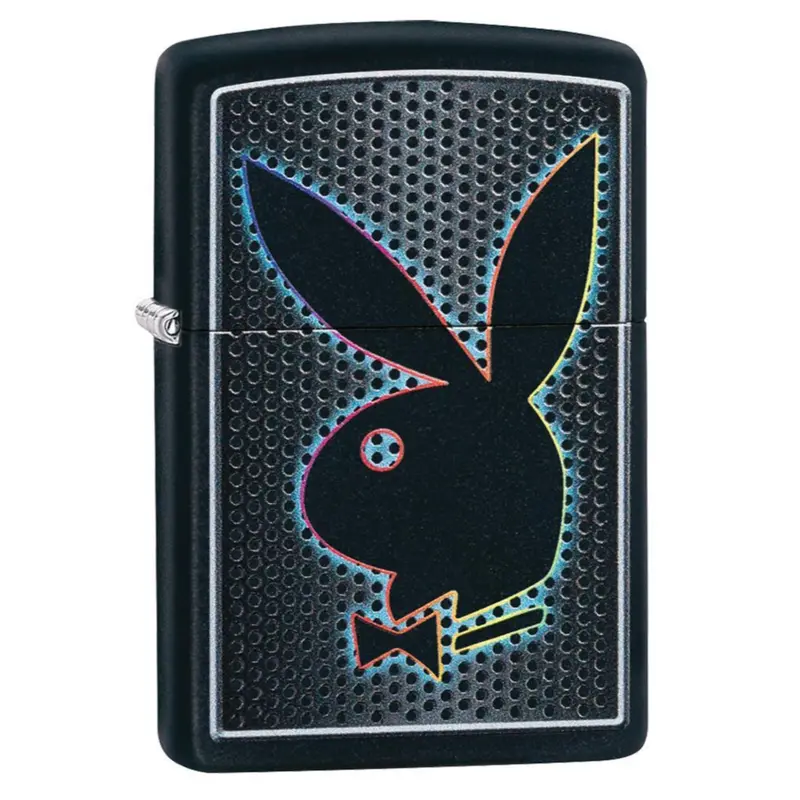 Zippo Playboy Multi Color Bunny Black Matte Windproof Pocket Lighter #49155 1