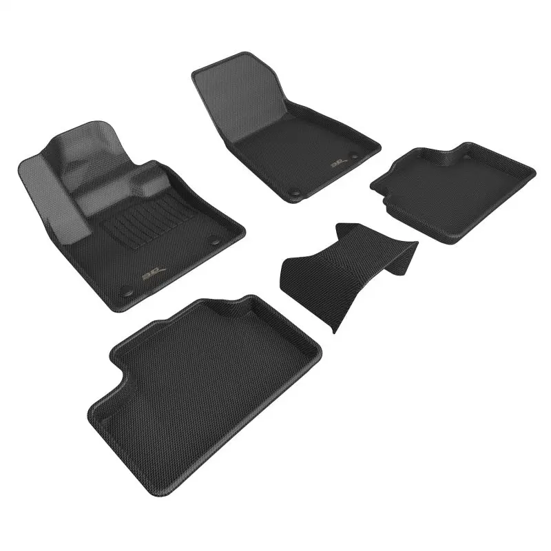 3D Maxpider Kagu Black Interior Floor Mats For 2022–2023 Volvo Xc40 Recharge (Electric) 1