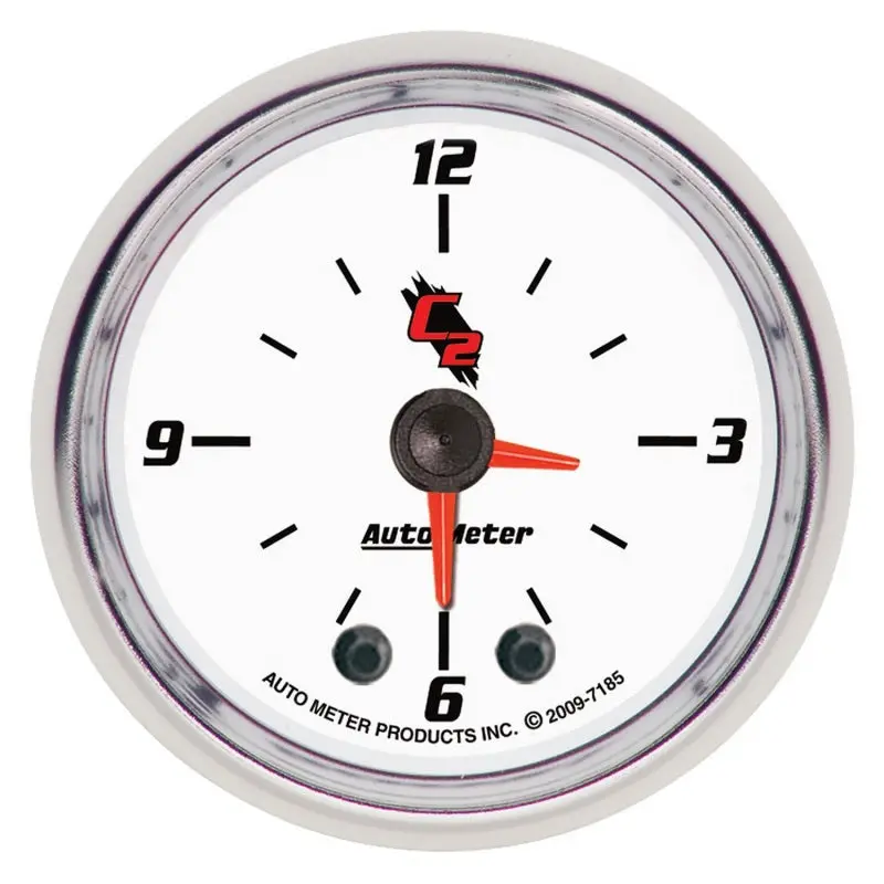Autometer C2 2-1/6In 12 Hour Analog Clock Gauge 1
