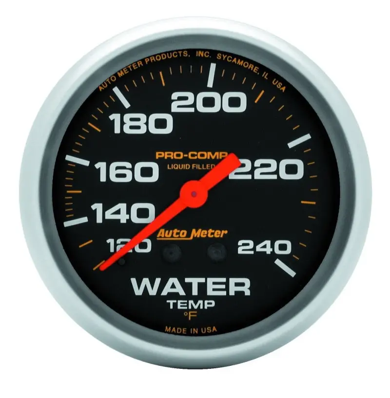 Autometer Liquid-Filled Mechanical Water Temperature Gauge – 66.7Mm Dial, 120–240°F Range With 12-Inch Capillary Tube 1