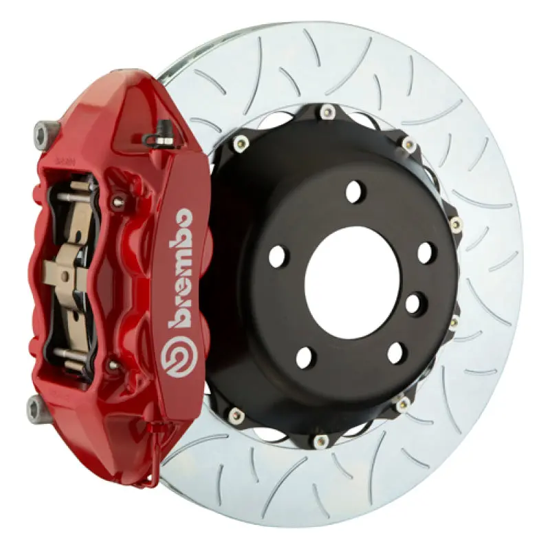 Brembo 06-08 Rs4 Rear Gt Bbk 4 Piston Cast 380X28 2Pc Rotor Slotted Type-3-Red 1