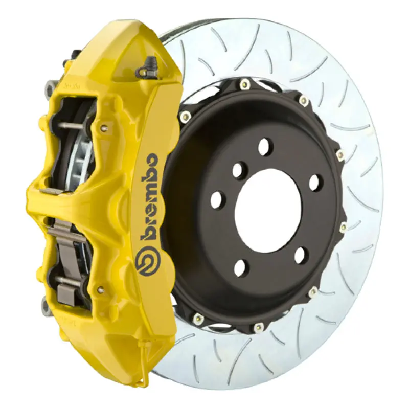 Brembo Front Brake Kit For 2010–2011 Porsche 997.2 Gt3 & Gt3 Rs (Non-Pccb) – 6-Piston Calipers, 380X34Mm Two-Piece Slotted Rotors, Type 3 Yellow Finish 1
