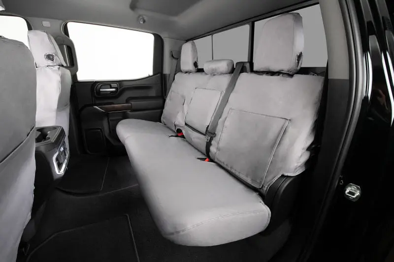 Covercraft Seatsaver Custom Front Seat Covers – Polycotton Blend For 2021–2023 Chevrolet Tahoe, Gray 1