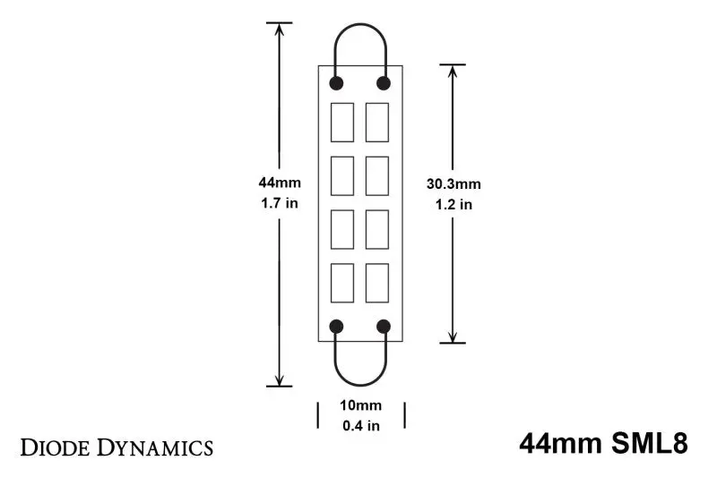 Diode Dynamics Sml8 Led Bulb Kit – 44Mm Size, Blue Light Output (Set Of 4) 2