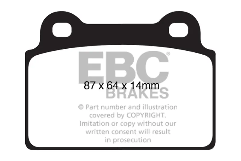 Ebc Ultimax2 Rear Brake Pads For 2008–2016 Mitsubishi Lancer Evolution X (2.0L Turbo, Single-Piece Rotors) 2