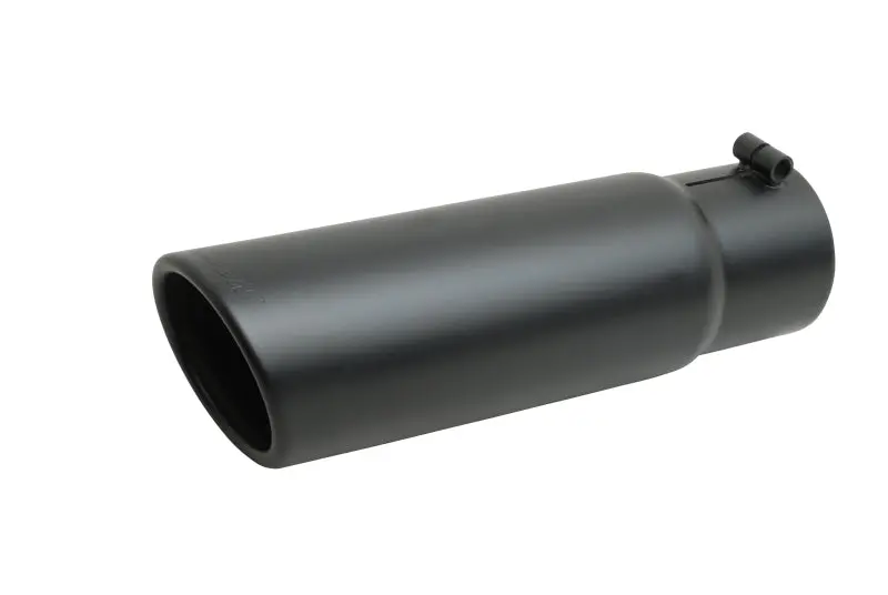 Gibson Black Ceramic Rolled-Edge Exhaust Tip — 5" Od, 2.5–2.75" Inlet, 12" Length, Slash-Cut Design 1
