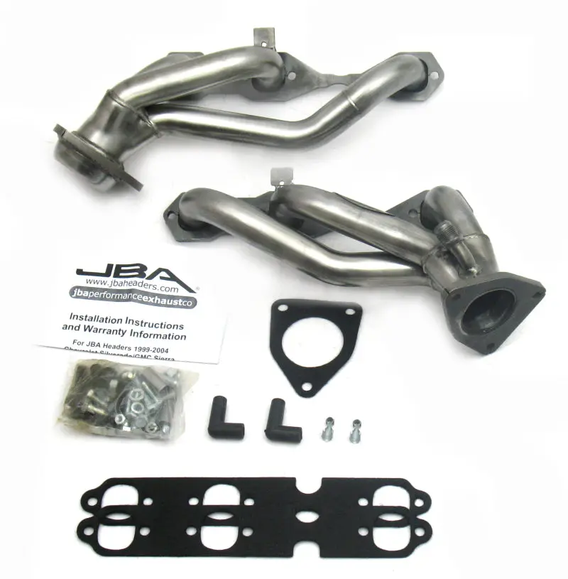 Jba Long-Tube Headers – 1.5" Primary Tubes, Raw 409 Stainless Steel, Fits 1999–2002 Gm 4.3L V6 Trucks (No Air Injection) 1