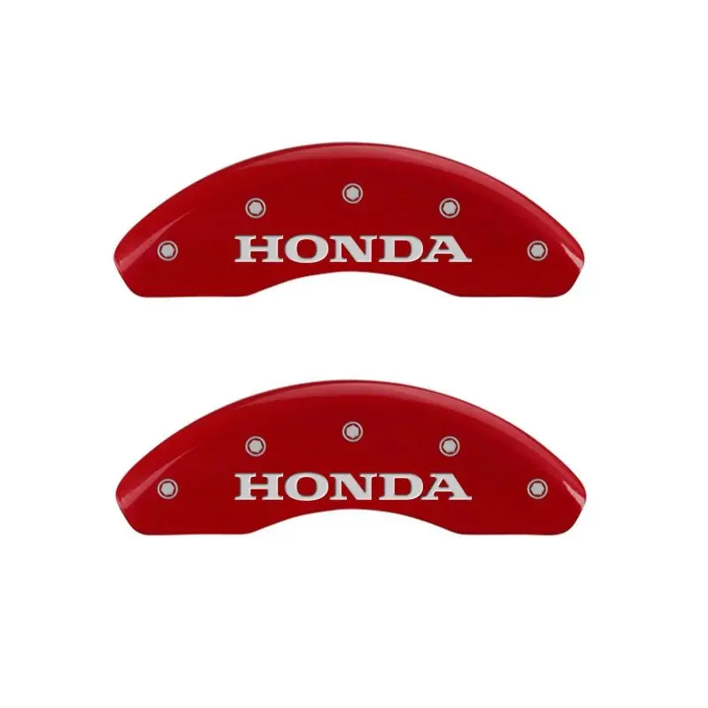Mgp Engraved 4-Piston Caliper Covers For Honda – Red Finish With Silver Accents 2