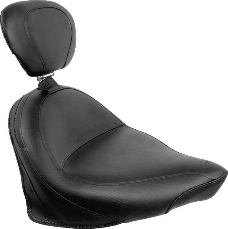 Mustang Solo Seat With Driver Backrest For 2003–2017 Victory Vegas & Kingpin; 2005–2007 8-Ball Touring — Black 1
