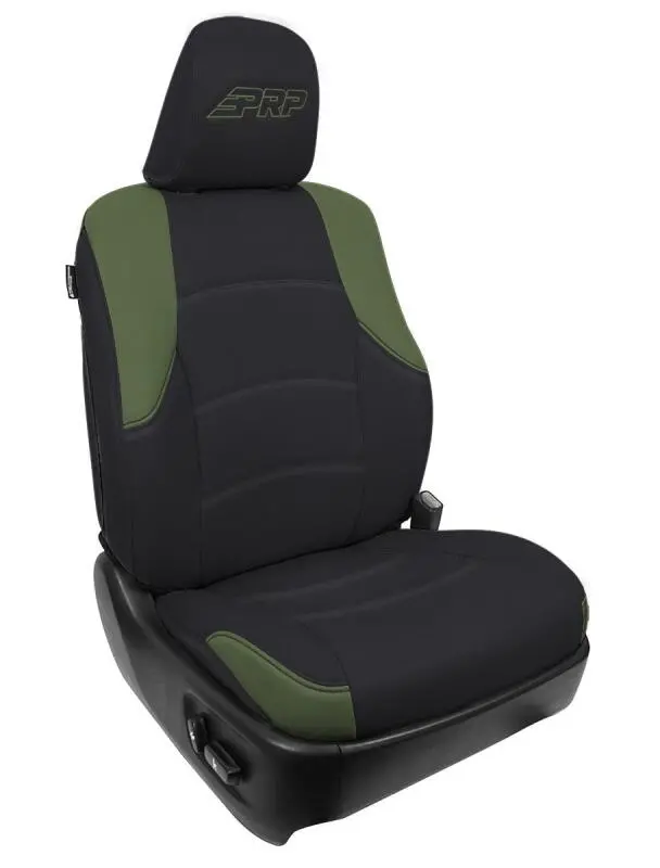 Prp Custom-Fit Front Seat Covers For 2011–2024 Toyota 4Runner (Black/Olive Green Pair) 1