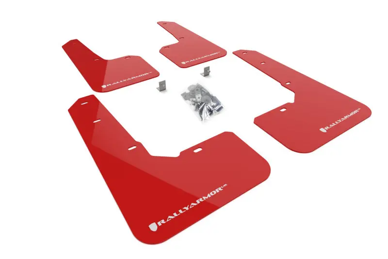 Rally Armor Red Mud Flaps For 2022 Subaru Outback Wilderness – White Logo Design 1