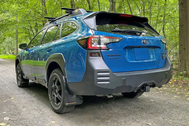 Rally Armor Red Mud Flaps For 2022 Subaru Outback Wilderness – White Logo Design 2