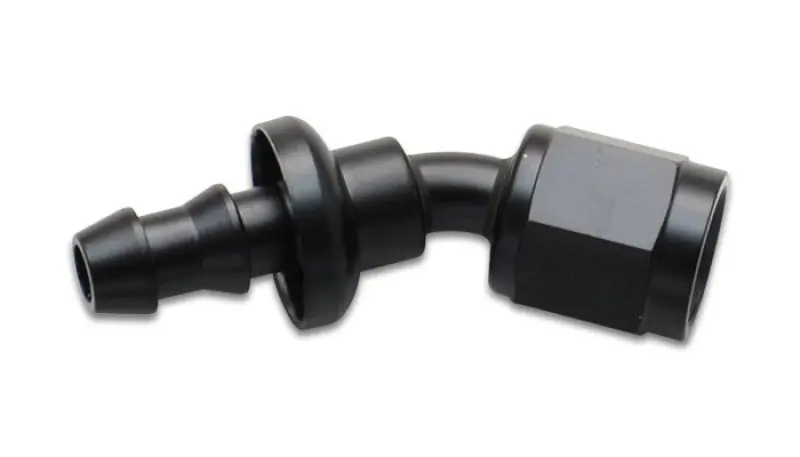 Vibrant 30-Degree Push-On Hose End Elbow Fitting – -6An Size 1