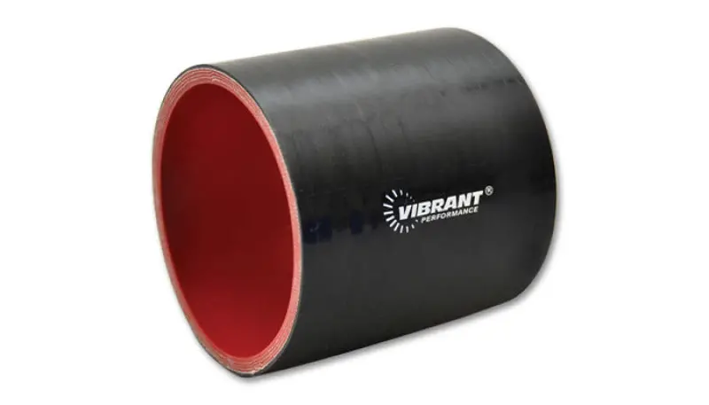 Vibrant 4-Ply Reinforced Black Silicone Straight Hose Coupler – 2.75" I.D. × 3" Length 1