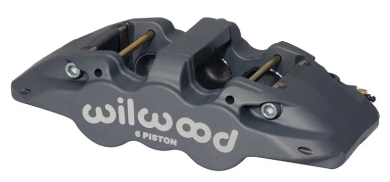 Wilwood Aero6 Right-Hand Caliper — Black Anodized, .80" Pad Thickness, Triple-Piston Design (1.62"/1.12"/1.12") 1