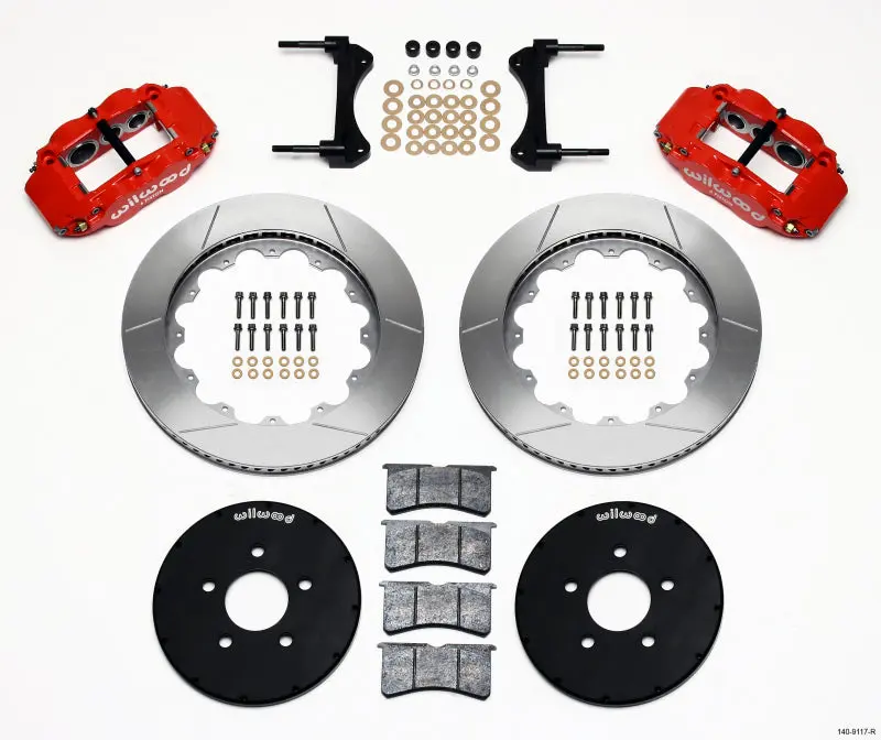 Wilwood Narrow Superlite 6R Front Brake Hat Kit – 14-Inch Red Anodized, Fits 1994–2004 Ford Mustang 1